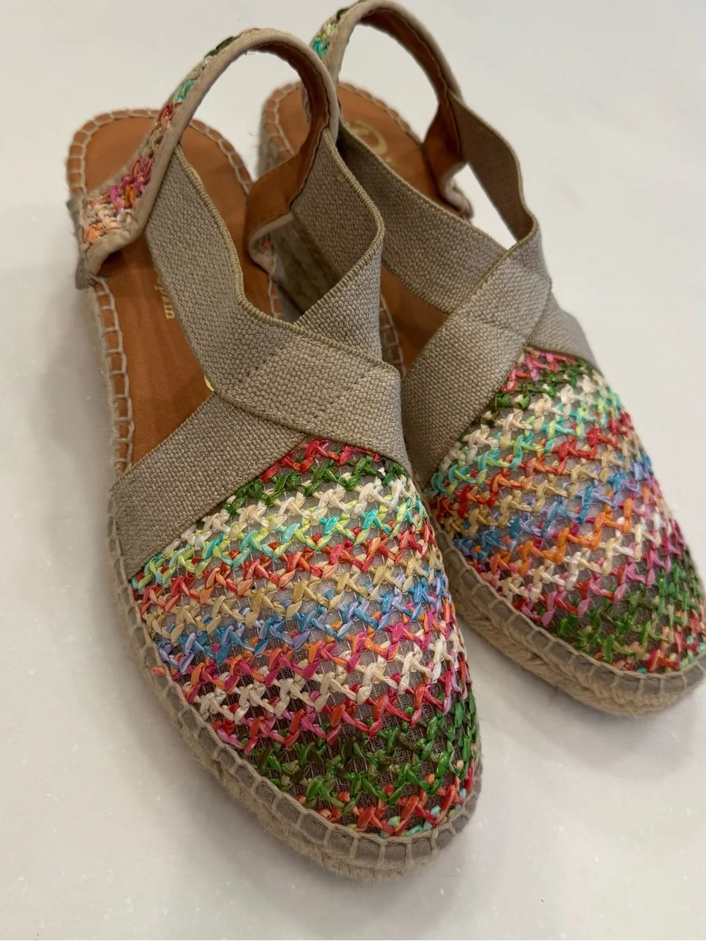 Picon Women’s Multi Color Wedge Espadrilles Handmade Sz 8 NEW